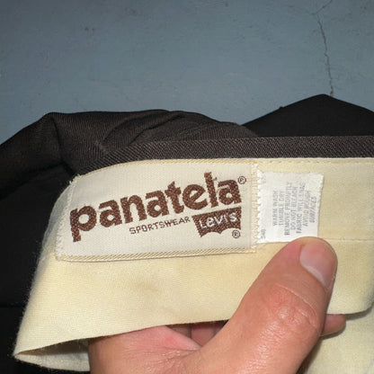 VTG Mens 2 PC Suit 40 Jacket Coat Pants Brown Levis Panatela Polyester 80s