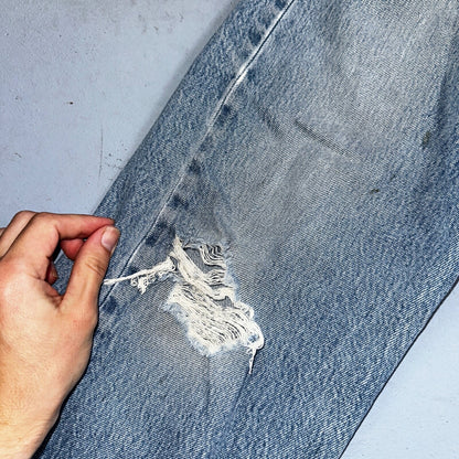 Levis 501 Vintage 90s XX Straight Leg Mexico Jeans 34x36 Light Wash Act 31x30