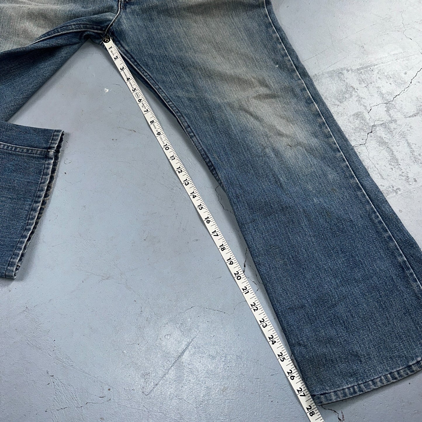 Levis 517 Vintage 80s USA Orange Tab Bootcut Flare Blue Jeans Talon Act 38x28