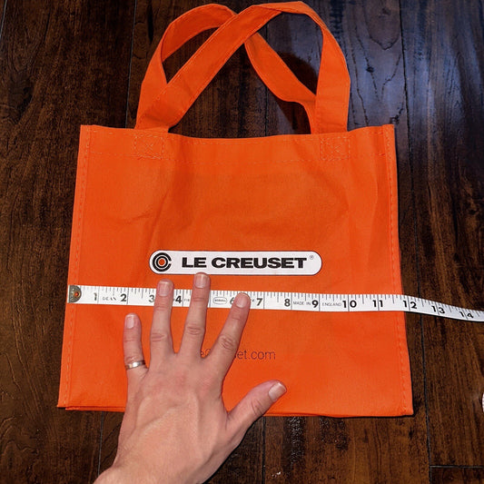 LE Creuset Large EcoFriendly Reusable Shopping Gift Bag Tote 11 X 10 Orange