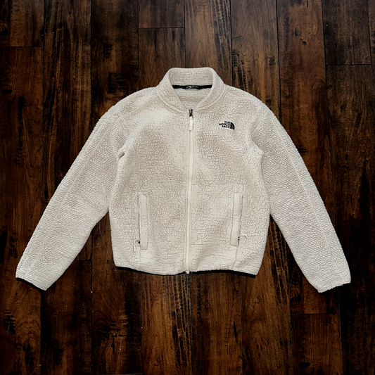 The North Face Jacket Osito Bomber Sherpa Fleece Zip Cozy Soft Coat Oatmeal