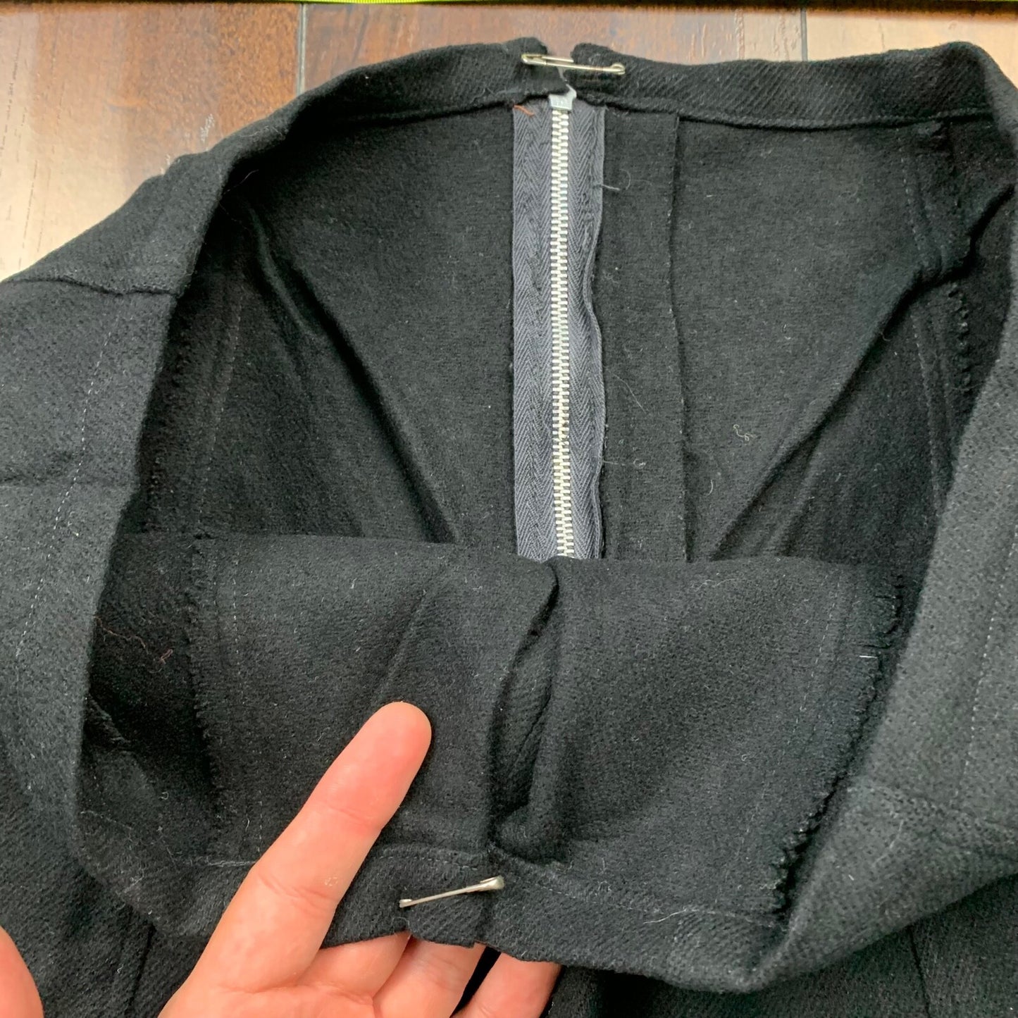 Vintage USA Rockabilly Womens Dress Black Skirt 60s 70s Top Bottom Sanforized