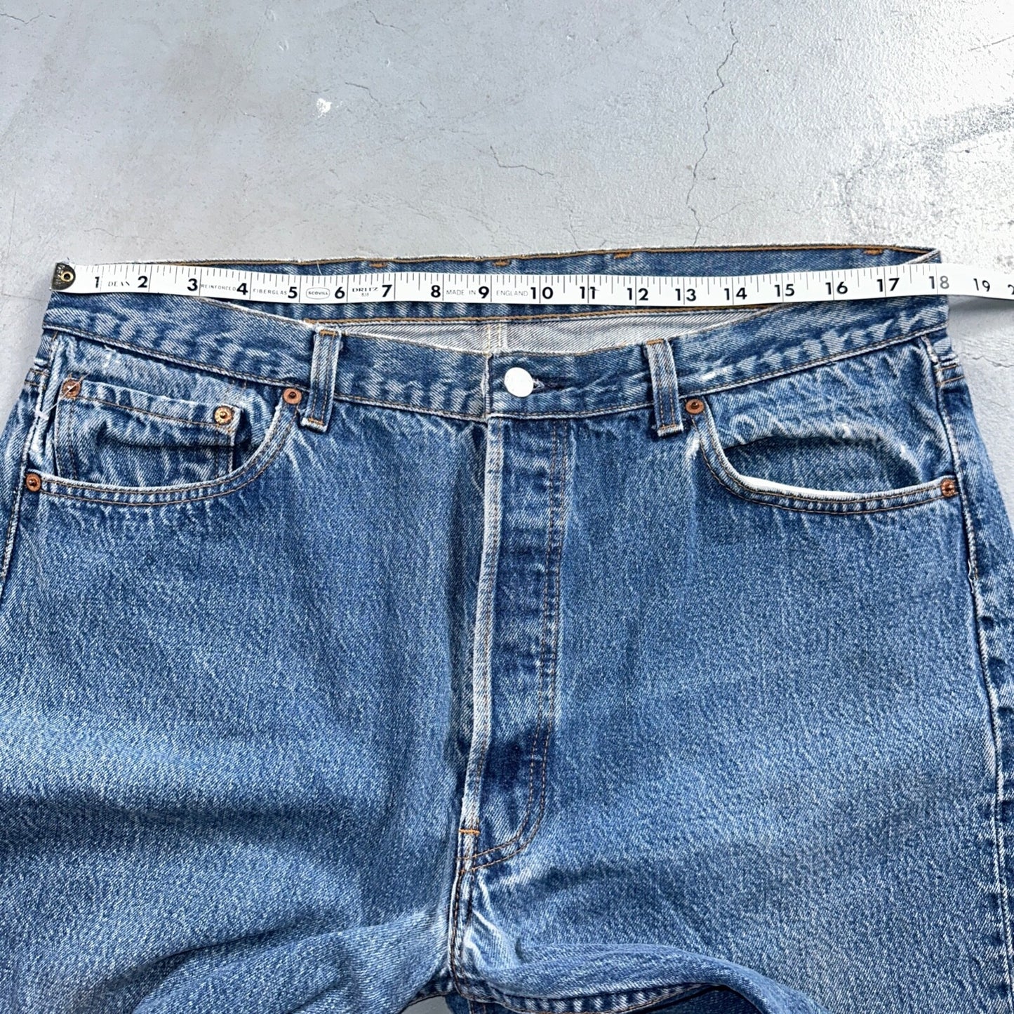 Levis 501 Vintage 90s USA XX Straight Leg Jeans Blue Med Wash 40x31 Act 36x27