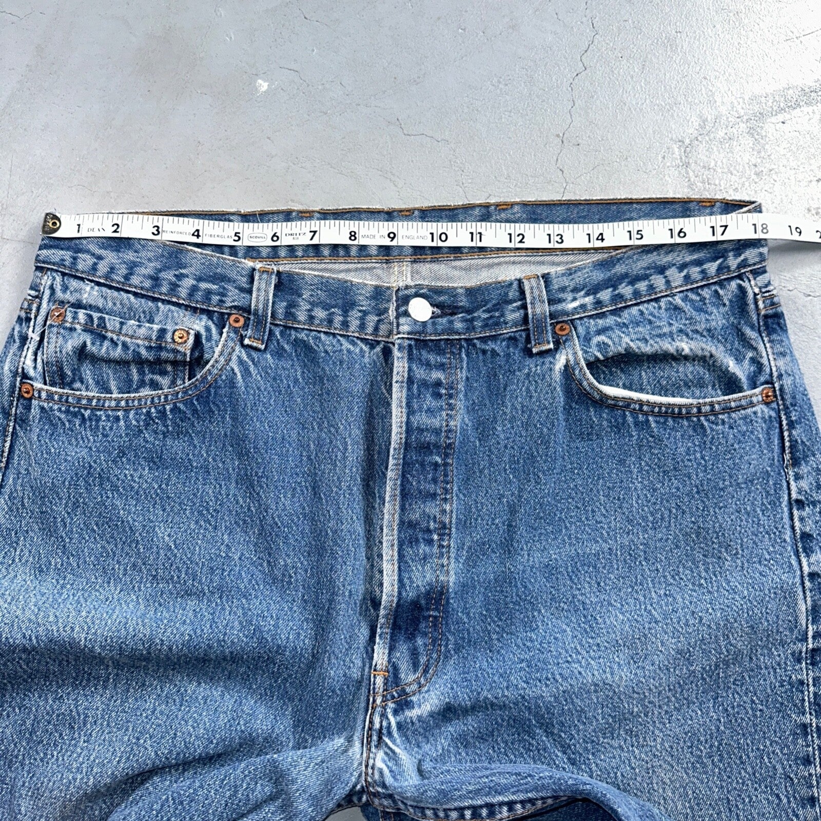 Levis 501 Vintage 90s USA XX Straight Leg Jeans Blue Med Wash 40x31 Act 36x27