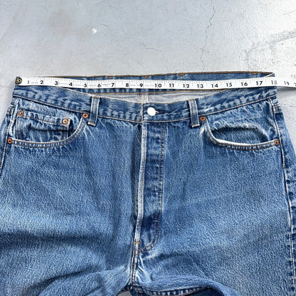 Levis 501 Vintage 90s USA XX Straight Leg Jeans Blue Med Wash 40x31 Act 36x27