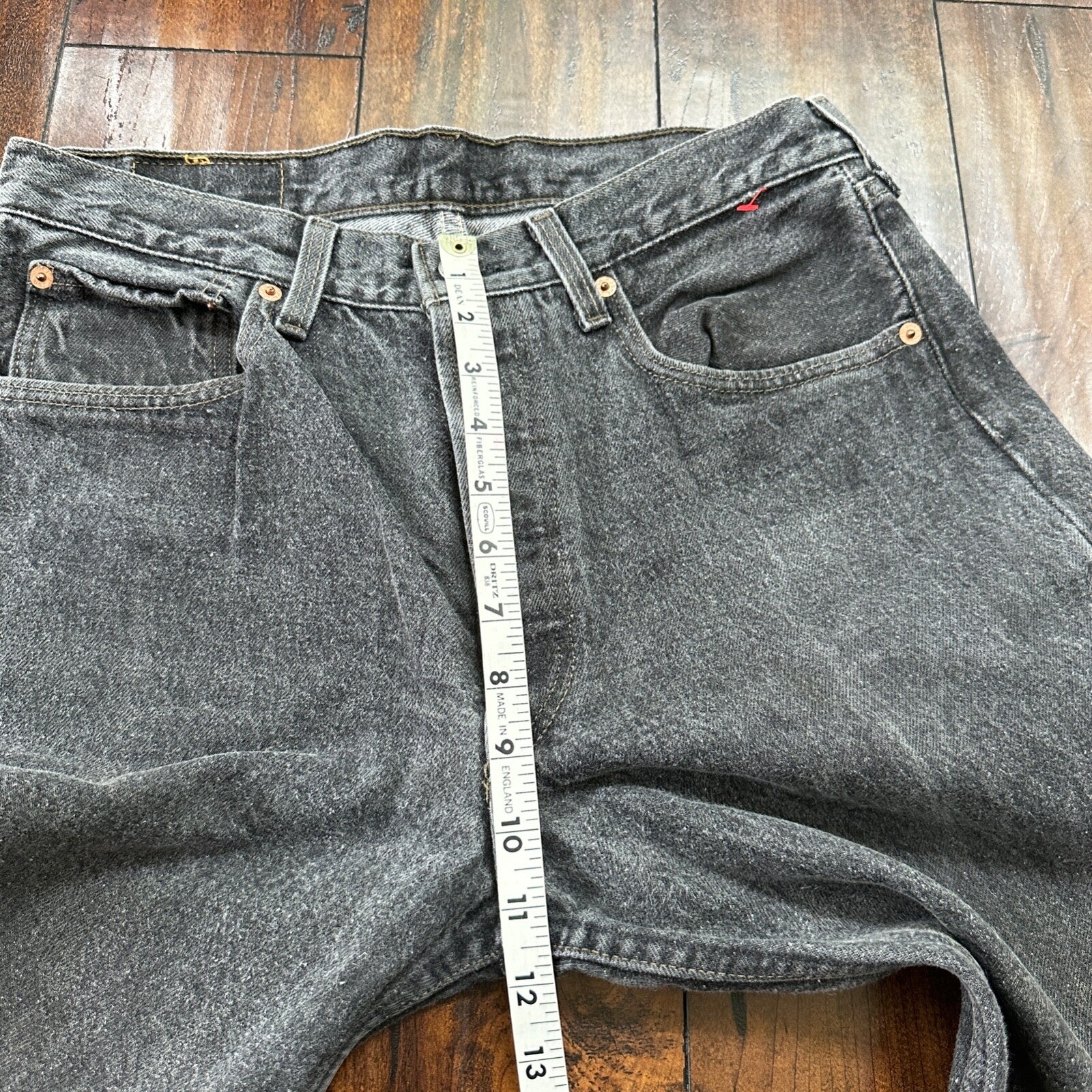 VTG 90s Levis 501 Button Fly 32x34 USA Tag Jeans Black Wash XX Act 30x32