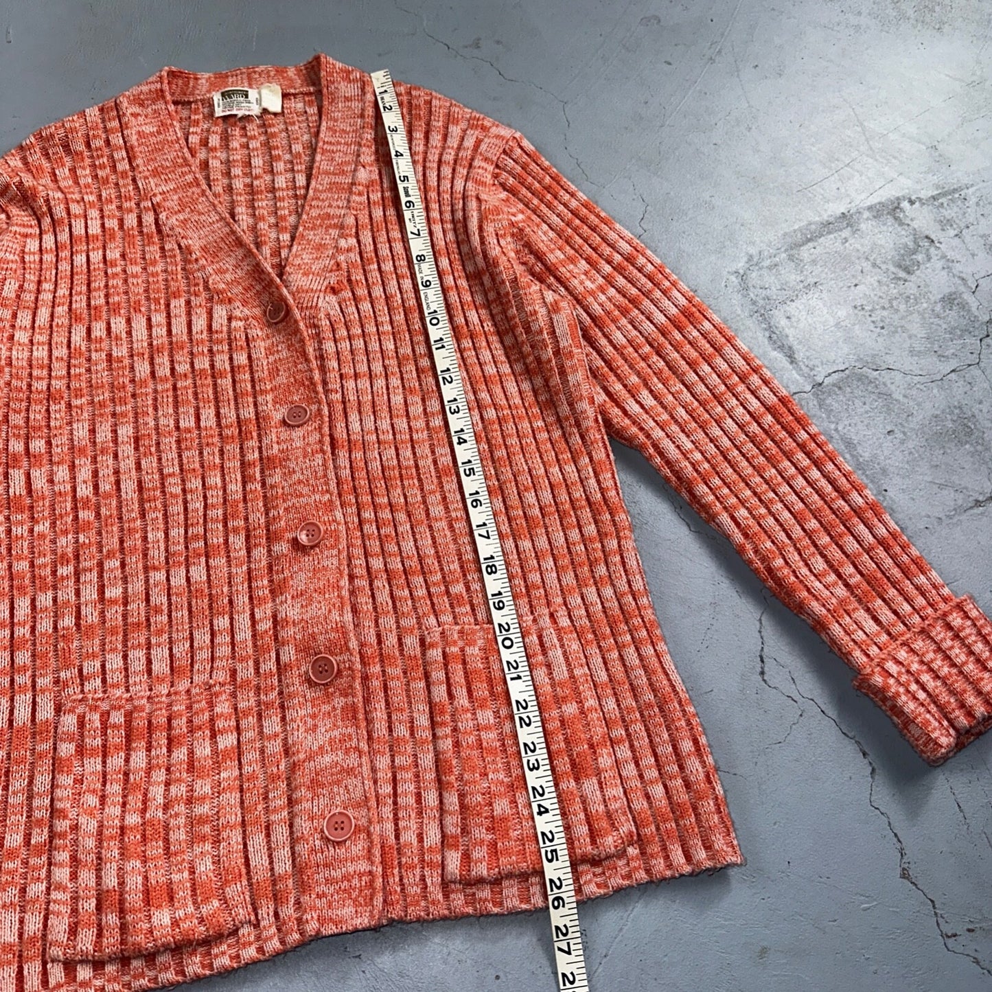 Vintage Montgomery Ward Pink Knit Cardigan Women’s 70s 80s Korea Acrylic