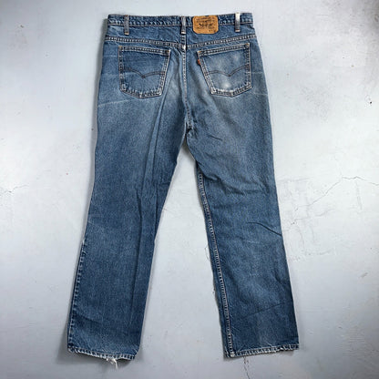 Levis 517 Vintage 90s Canada Orange Tab Bootcut Flare Blue Worn Jeans Act 38x30