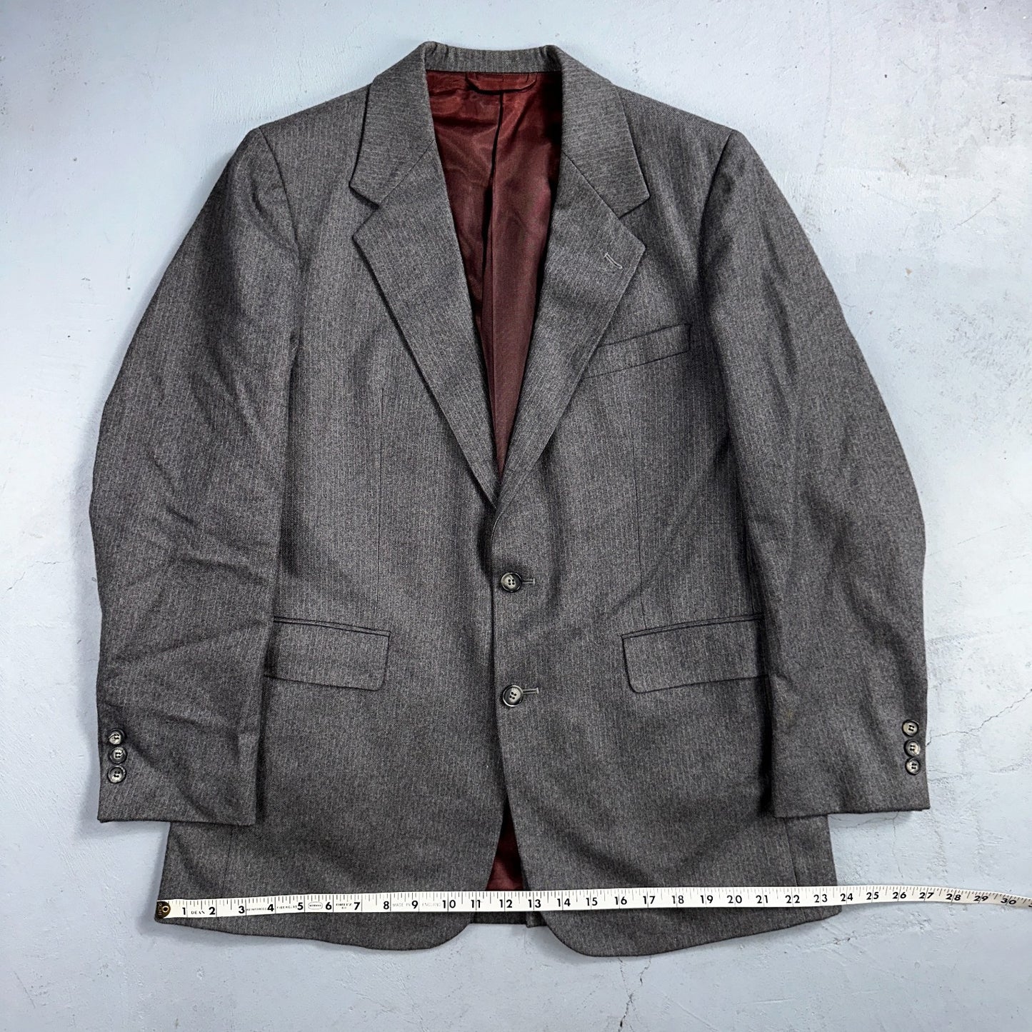 VTG Mens 2 PC Suit 41 Jacket Coat Pants Gray Rockabilly 80s Egon Von Furstenberg