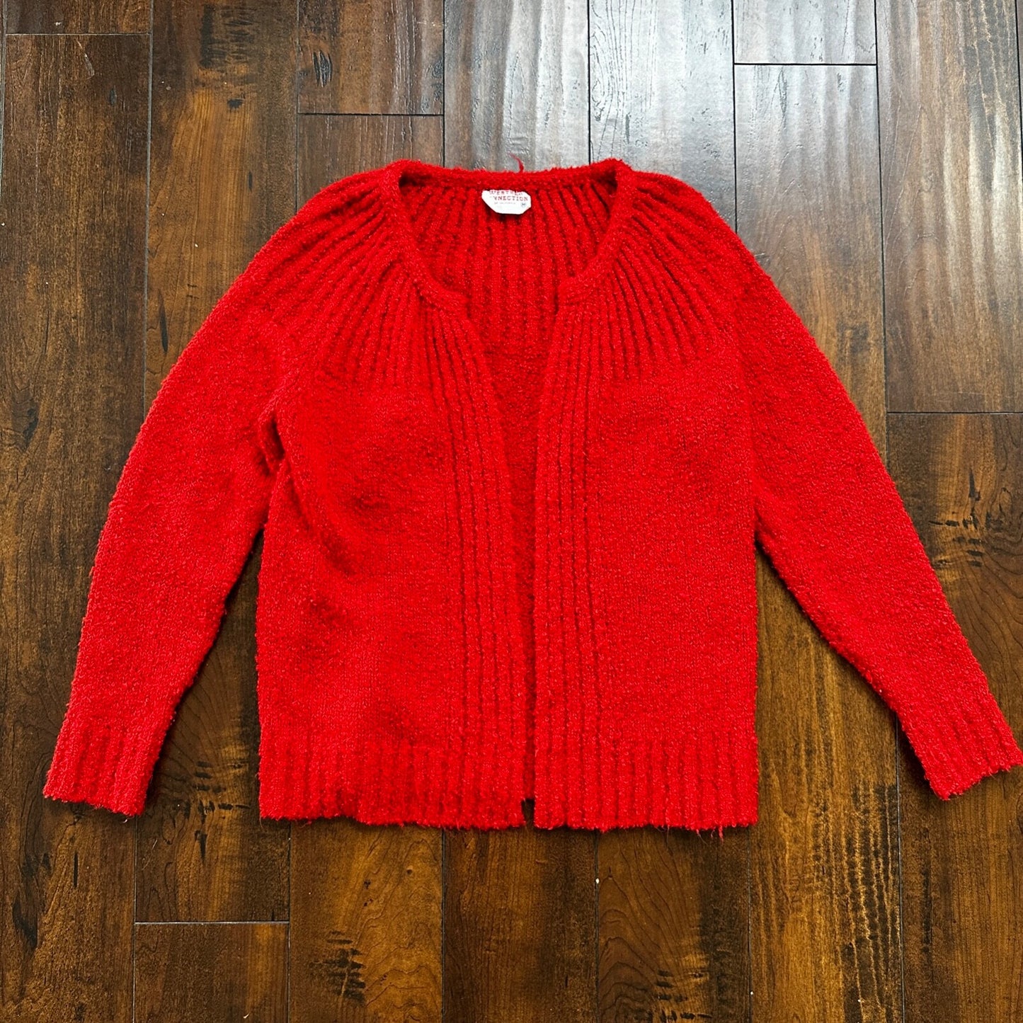 VTG Western Connection Sweater Red Women's M Rockabilly Terry Cotton Look