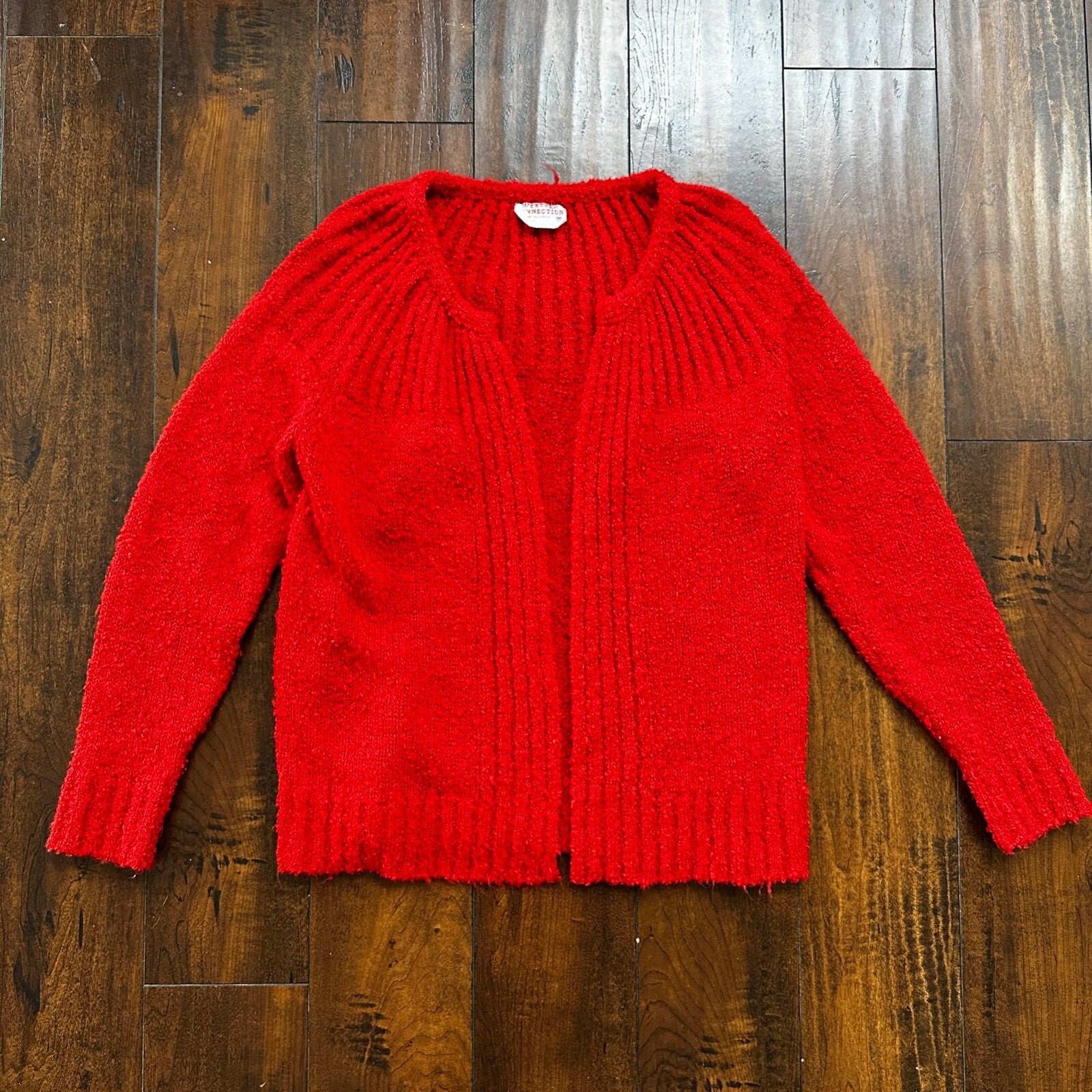 VTG Western Connection Sweater Red Women's M Rockabilly Terry Cotton Look