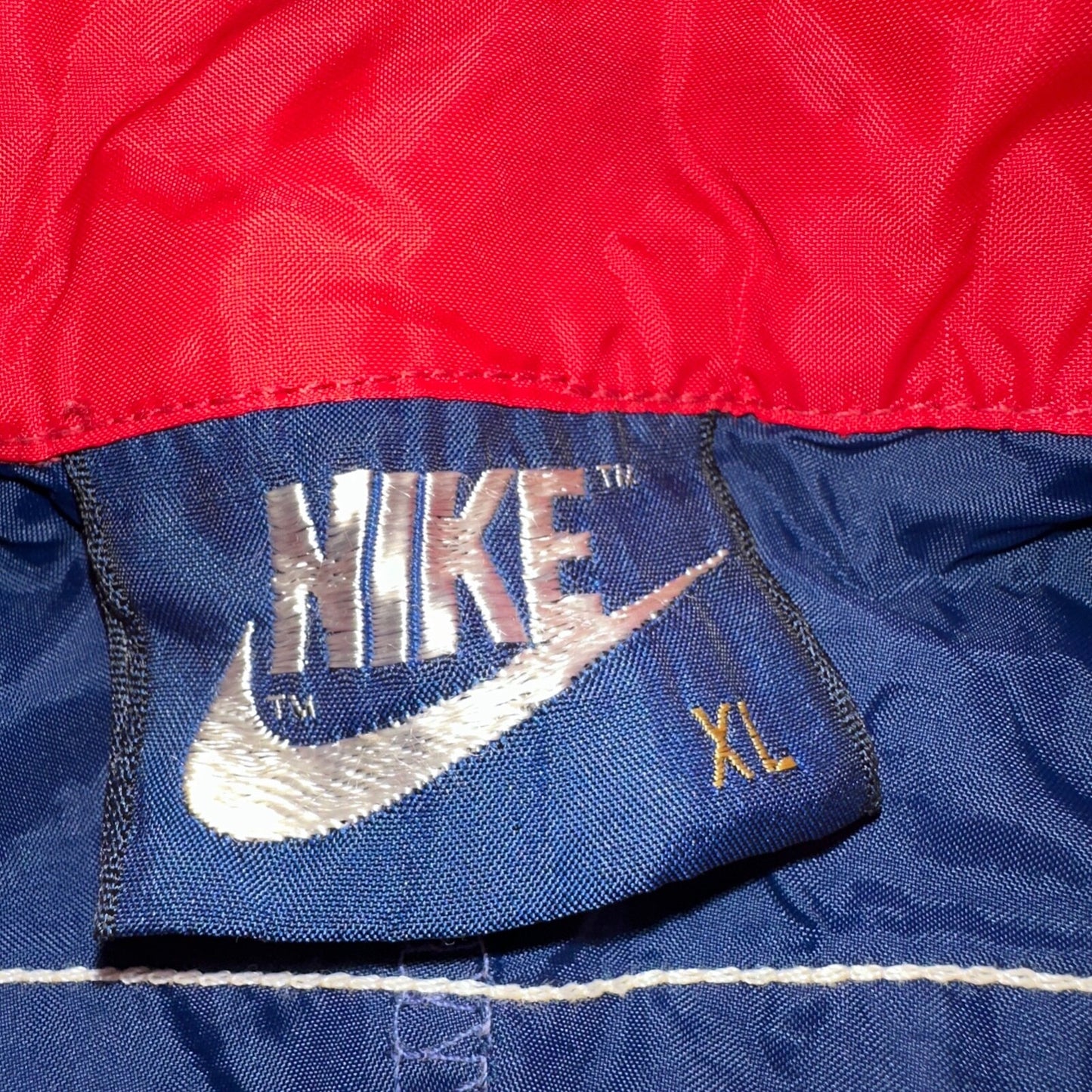 Nike 1980s Blue Tag Vintage Jacket Nylon 70s Windbreaker Running Front Youth XL