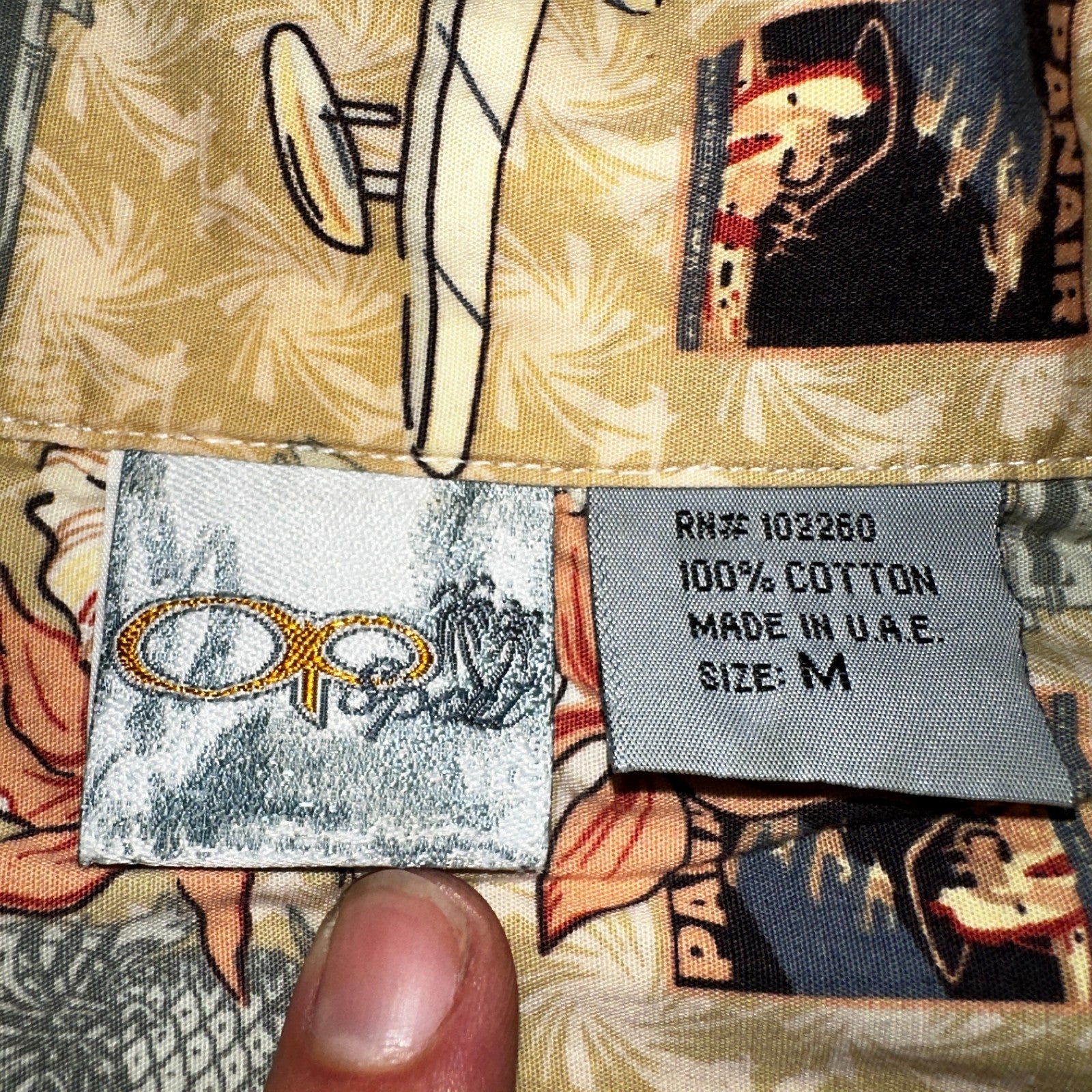 Vintage OP Ocean Pacific PANAIR Plane Hawaiian Men's Shirt Sz. M  Hula Girl