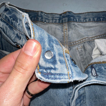 Levis 501 Vintage 90s USA XX Straight Leg Jeans 33x36 Light Wash Act 30x30