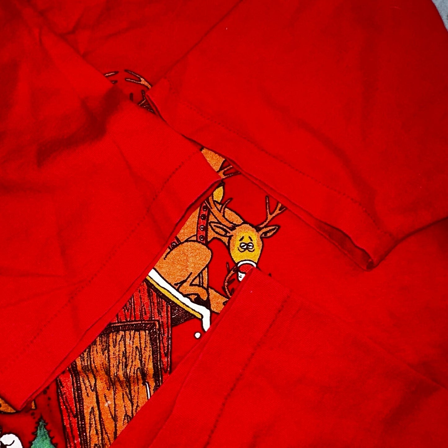 Christmas Funny Reindeer 80s VTG T Shirt Hall Garments Joke Lol Holidays Santa