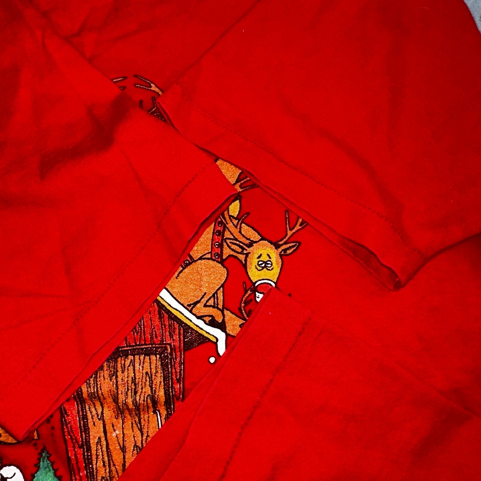 Christmas Funny Reindeer 80s VTG T Shirt Hall Garments Joke Lol Holidays Santa