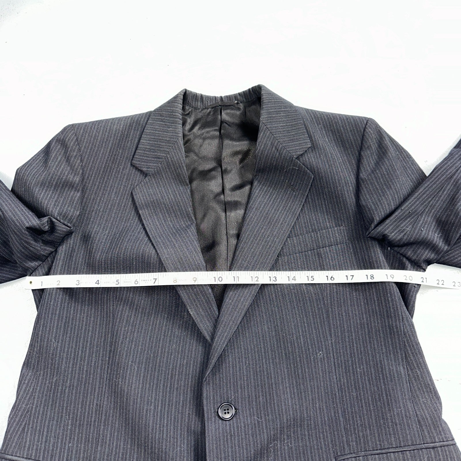 VTG Mens 3 PC Suit 42 Jacket Coat Pants Black Vest Rockabilly 70s American Trend