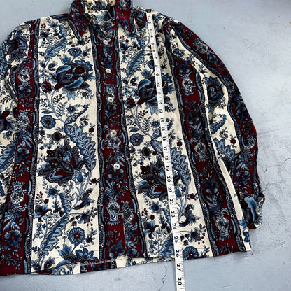 VTG 70s Disco Shirt Men’s Size Small Original 1970s Paisley Floral Rockabilly