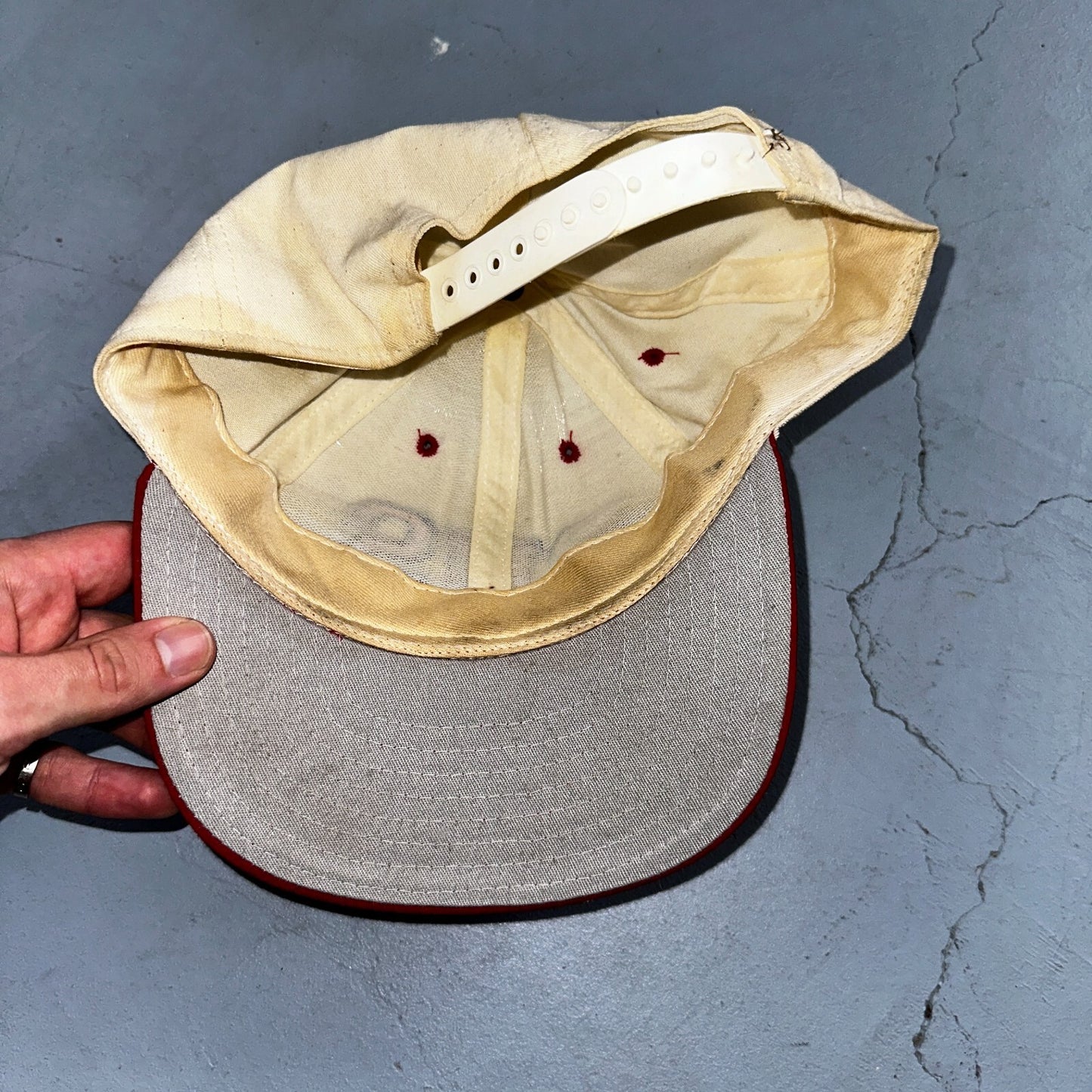 PHS VTG Hat Cap Snapback Sports Football Red White Running Horse Mustang USA