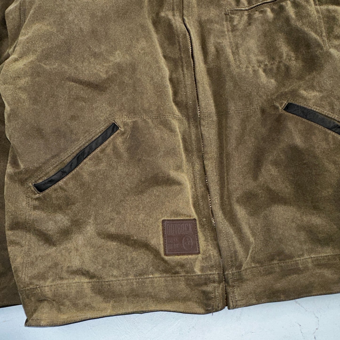 Outback Trading Waxed Canvas Fleece Lined Oilskin Jackhammer Jacket Mens XL