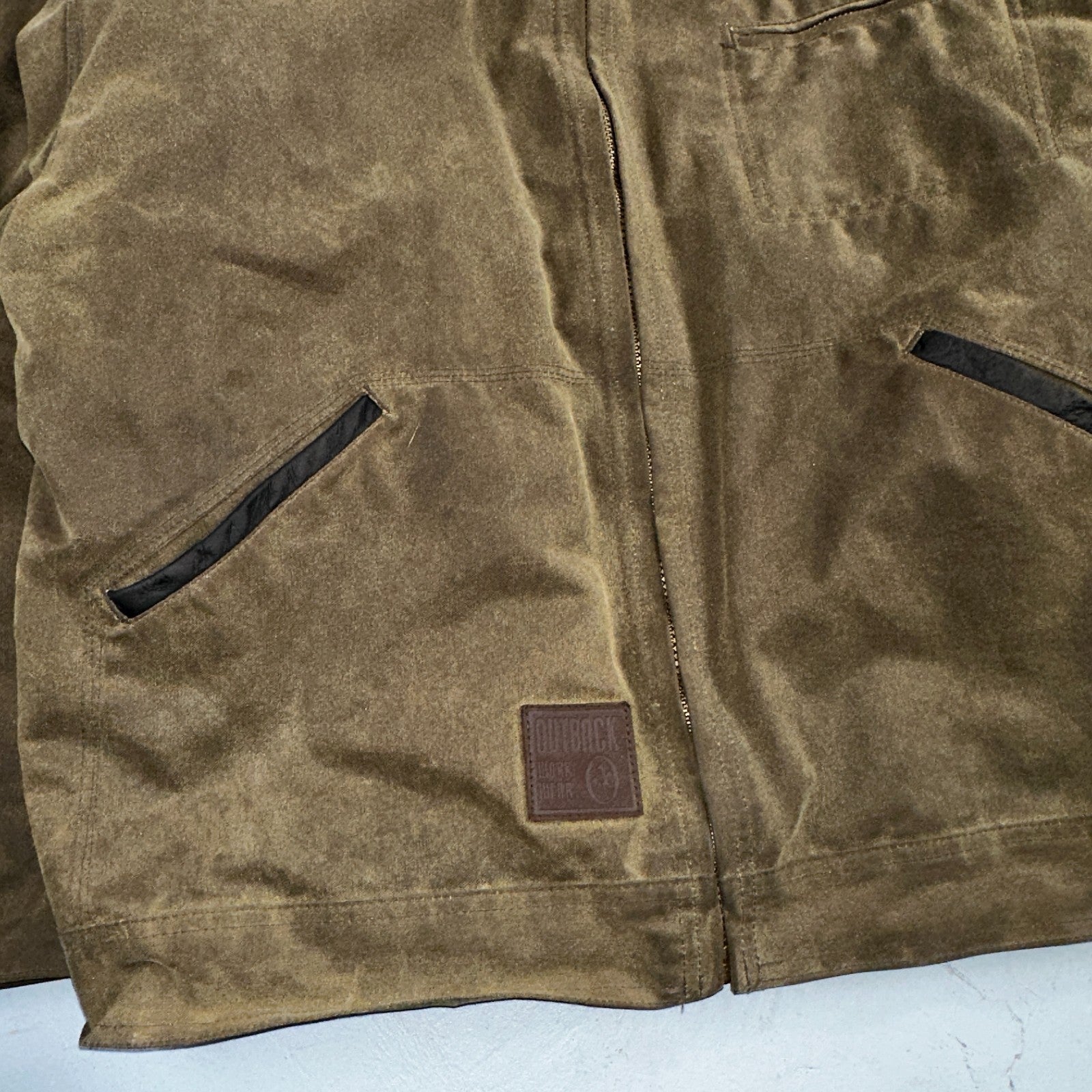 Outback Trading Waxed Canvas Fleece Lined Oilskin Jackhammer Jacket Mens XL