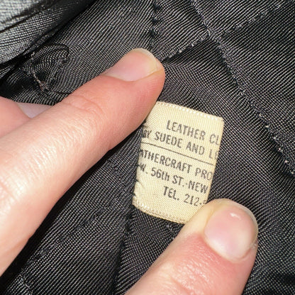 Vintage 50s 60s Black Leather Motorcycle Jacket Cafe Racer Biker 38 1950s 1960s