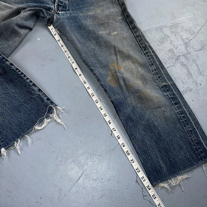 Levis 501 Vintage 80s USA XX Straight Leg Jeans Blue Light Wash Act 32x24 Capri