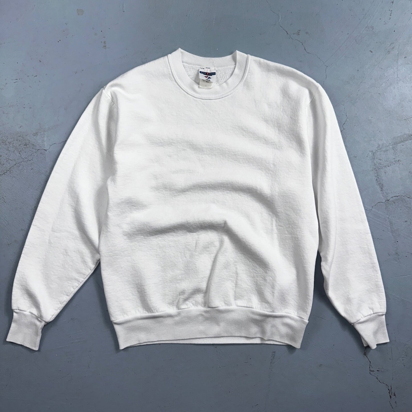 Jerzees VTG 90s Blank White Crewneck Jumper Sweatshirt USA Lot 1 Clean No Print