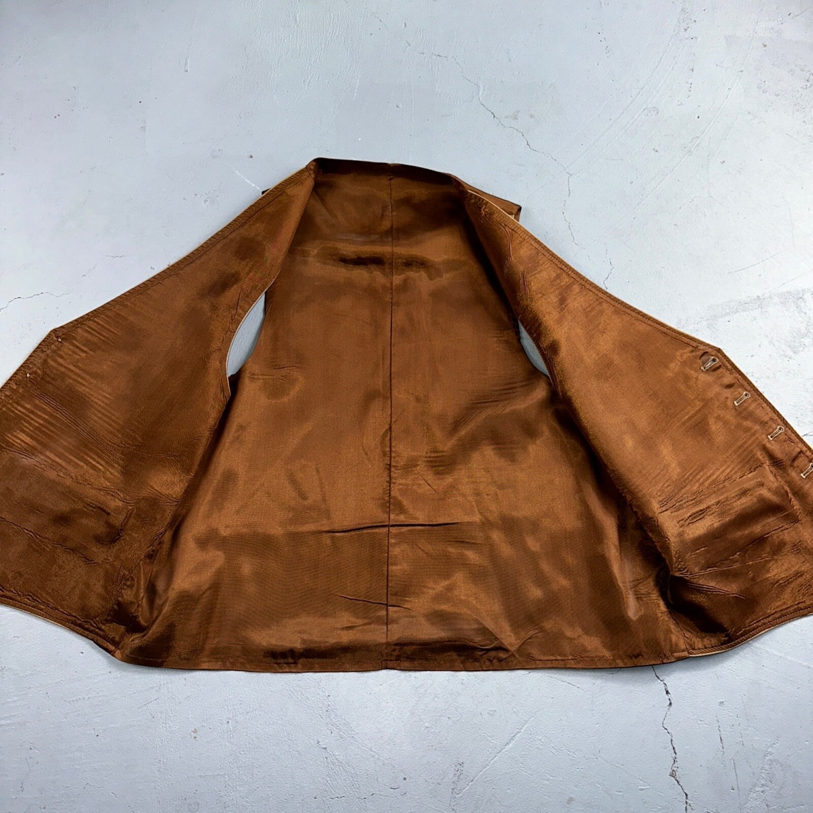 VTG Mens 3 PC Suit 42 Jacket Coat Pants Vest Plaid Rockabilly 70s 1970s Brown