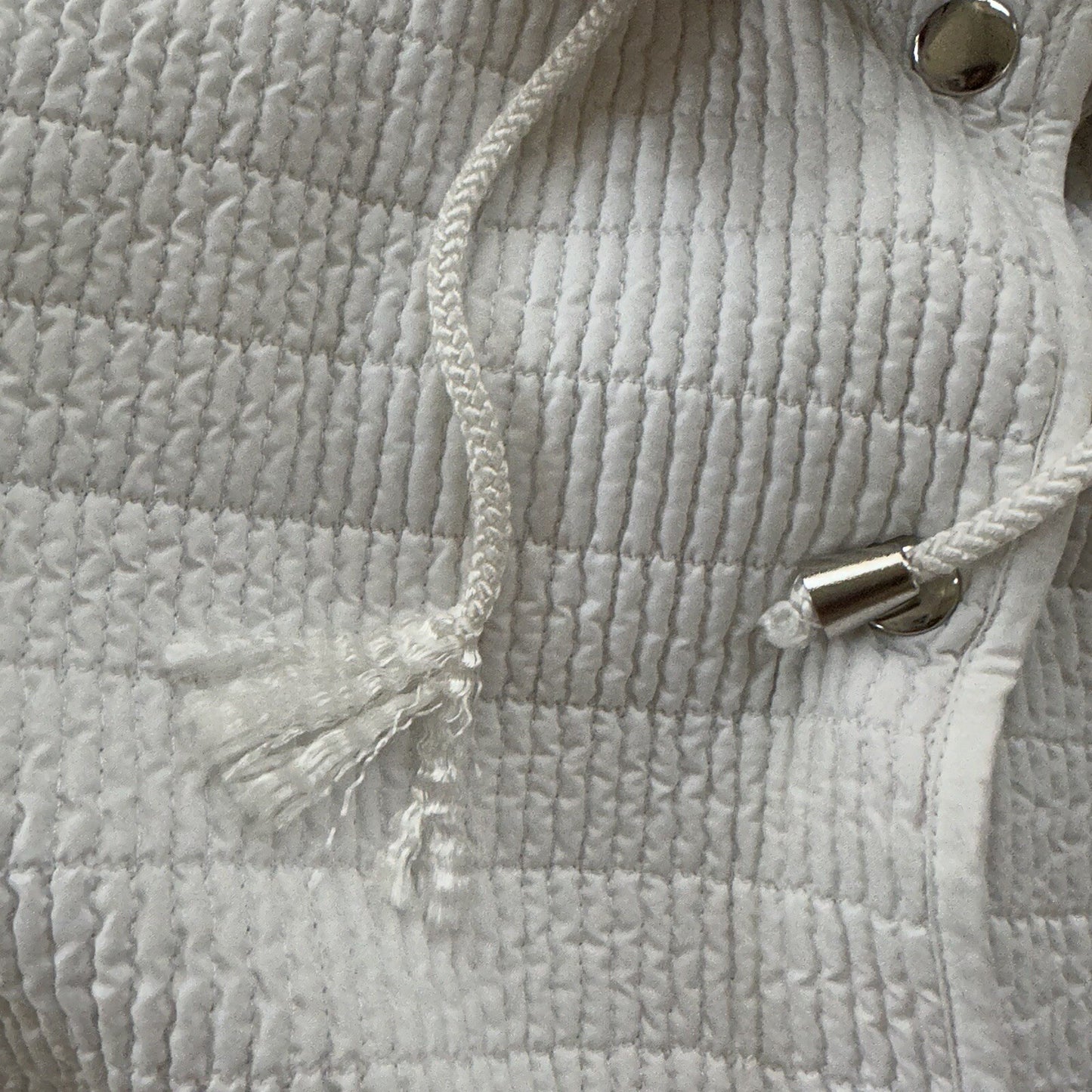 PENDLETON White Button Front Hooded Jacket Coat Size L Womens Warm Winter Vtg