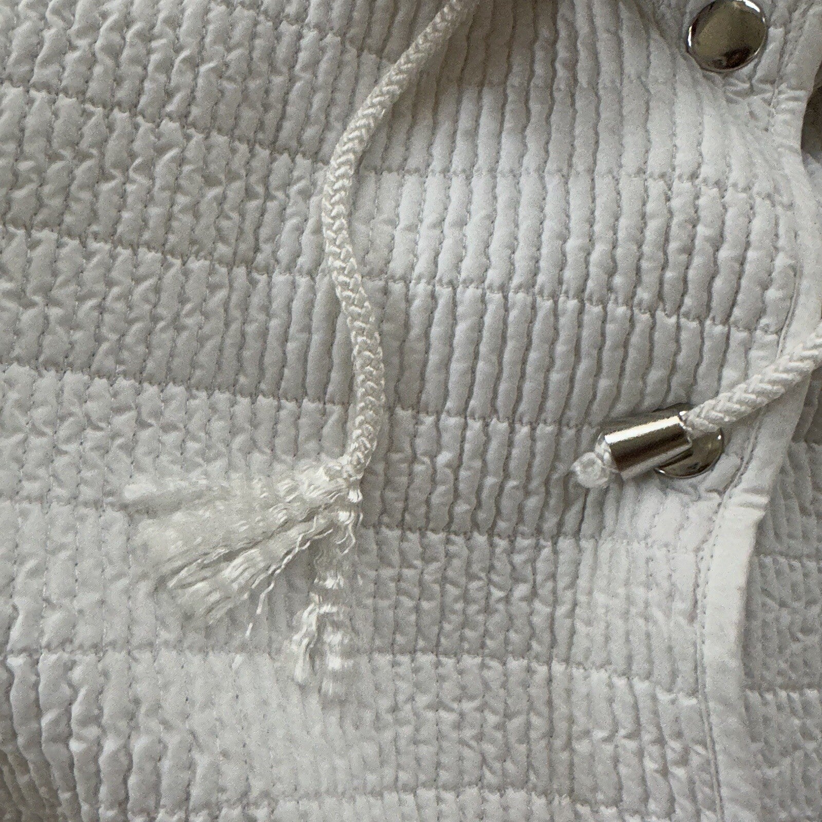 PENDLETON White Button Front Hooded Jacket Coat Size L Womens Warm Winter Vtg