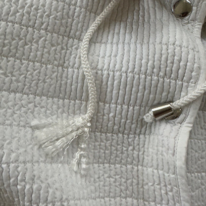 PENDLETON White Button Front Hooded Jacket Coat Size L Womens Warm Winter Vtg