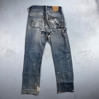 Levis 501 Vintage 80s Redline Selvedge USA XX Jeans Light Wash 34x36 Act 31x33