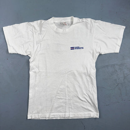 Fujitsu VTG T Shirt Asian FOTL America USA Camera Chinese Script Text Rap