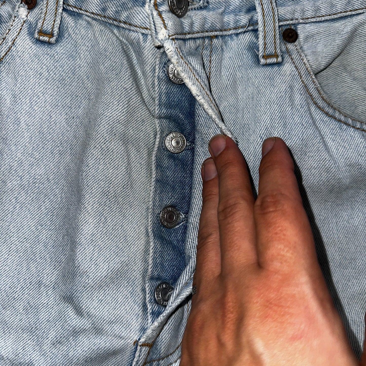 Levis 501 Vintage 90s Mexico Straight Leg Jeans Blue Light Wash 34x30 Act 31x29