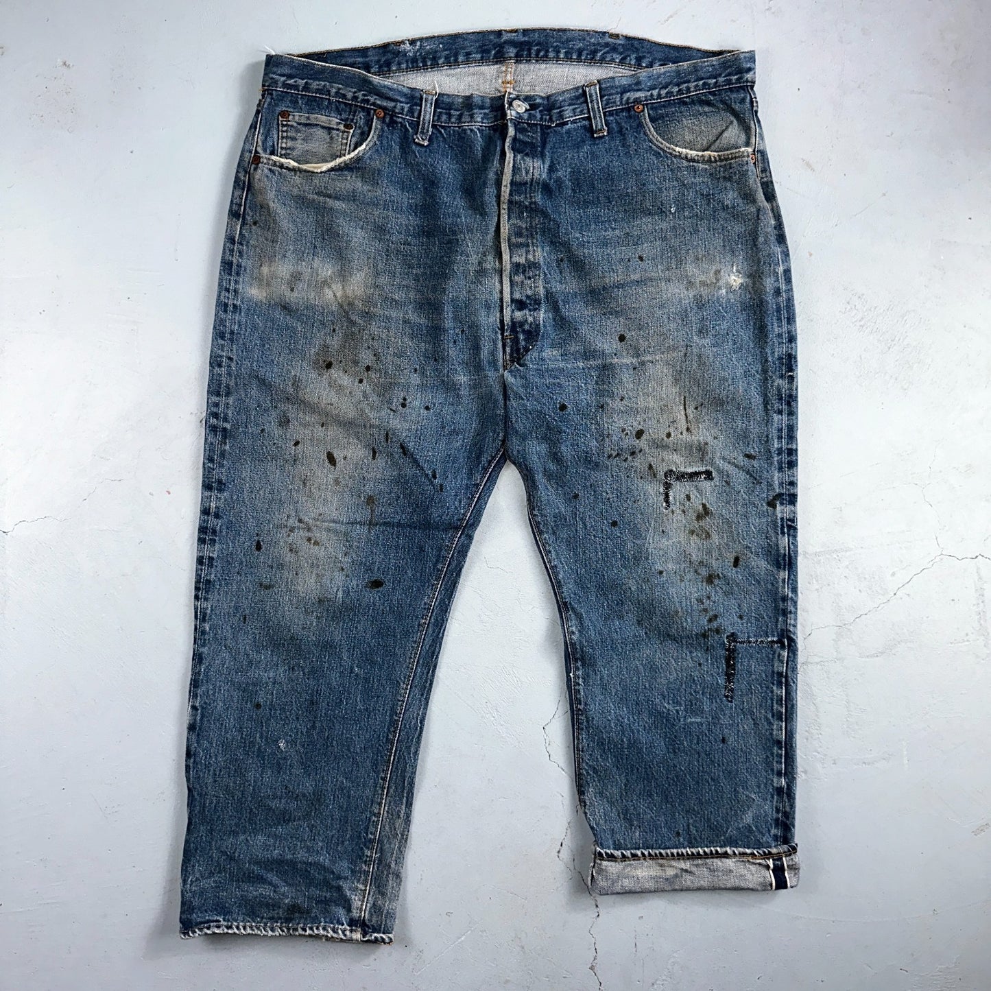 Levis 501 Vintage 70s SS Redline Selvedge USA XX Jeans Med Wash 48x30 Act 43x26