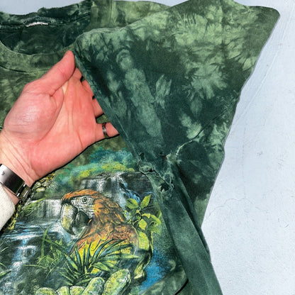 Rainforest Cafe VTG Shirt Mens Large Green Tie Dye Las Vegas Y2K Faded THrashed