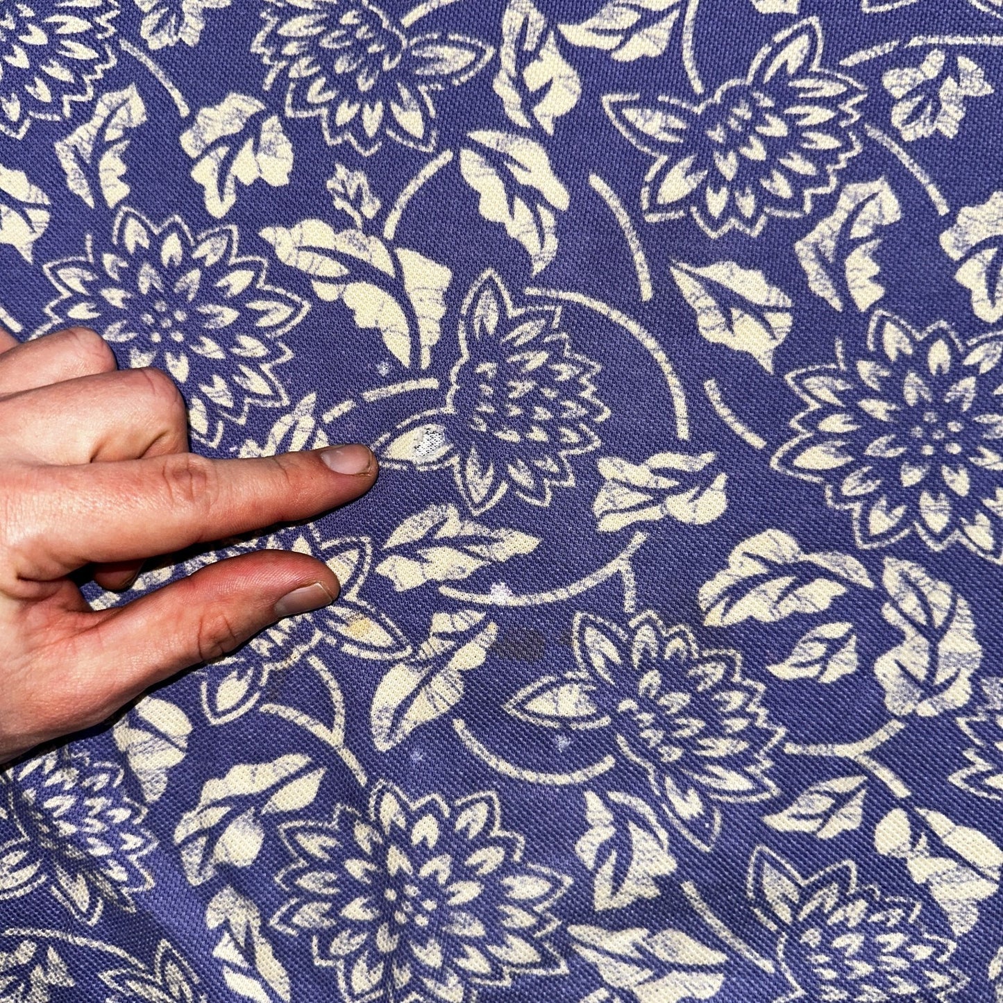 Lands End AOP USA 90s VTG T Shirt Womens Size L Unisex Floral Purple RARE