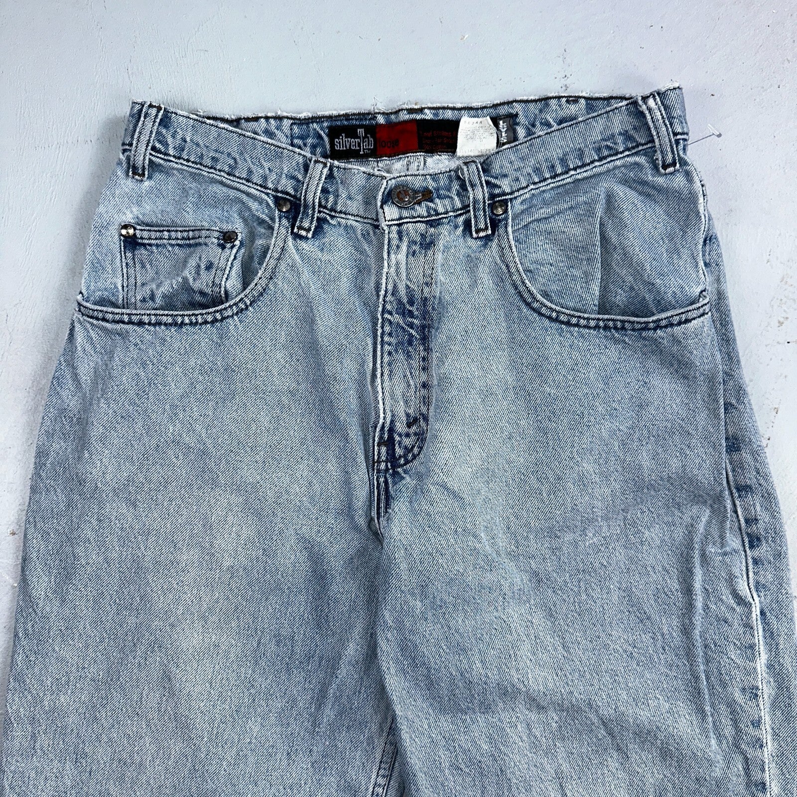 Levis Jeans VTG Mens 32x30 Silver Tab Loose Y2K Light Wash 90s Grunge Act 30x29