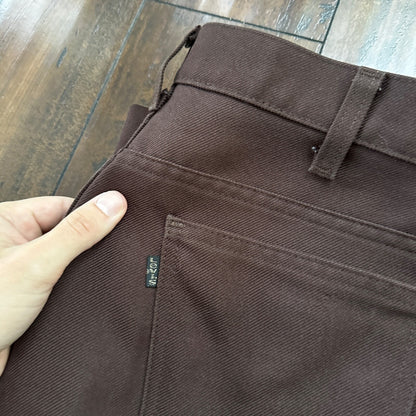 VTG Levis 517 Lot 2 Blue + Brown Polyester Pants Black Gold Tab 34x30 Act 32x28