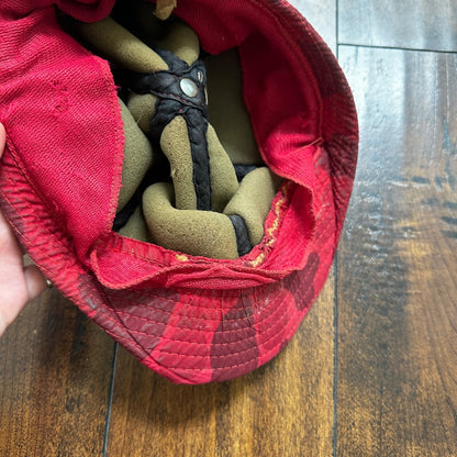 Frogskin 70s Fisherman Vintage Hat Bucket POST WWII Frog Skin Pink Red Camo