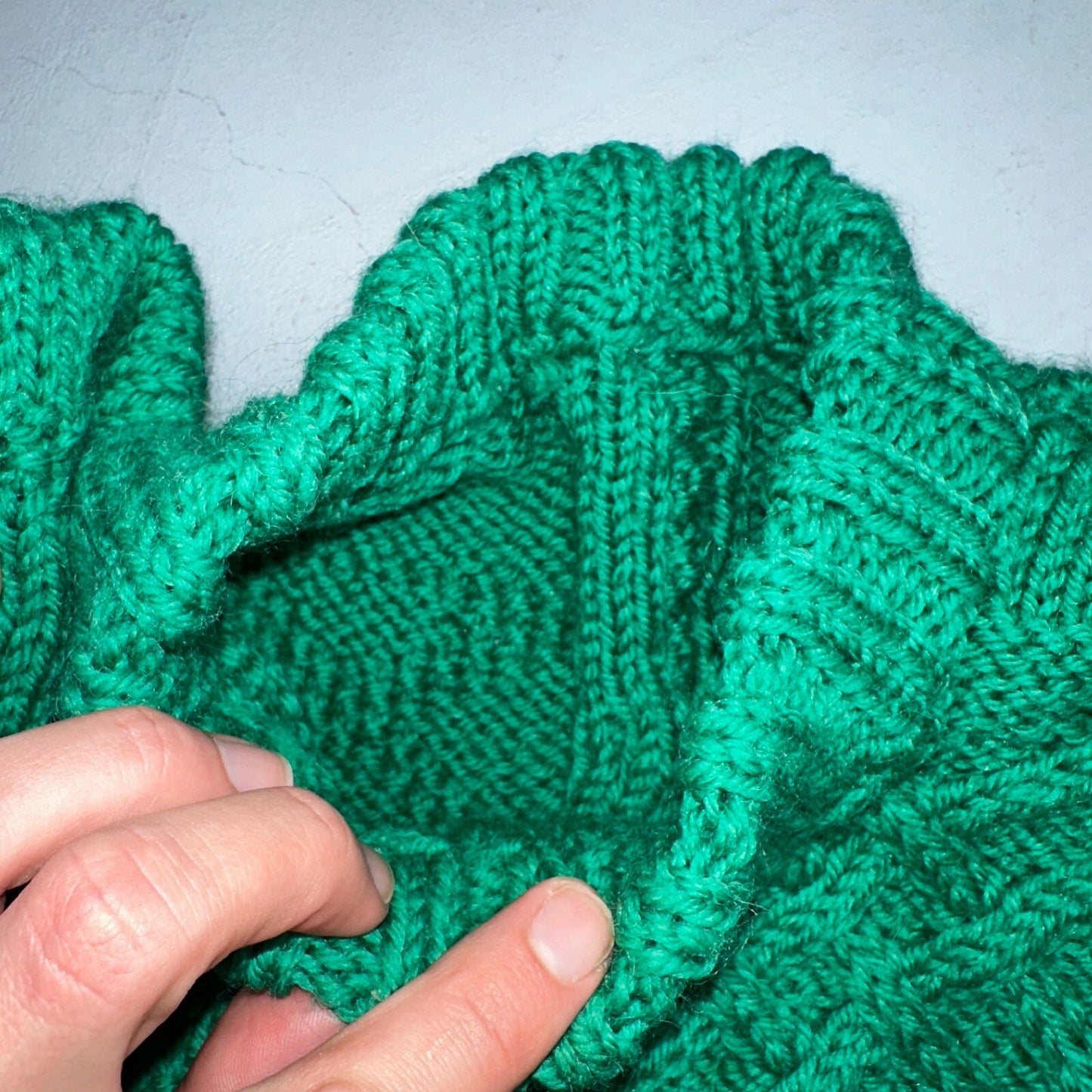 Vtg 80s Chunky Cable Knit Sweater Emerald Green Size Large Fisherman Core Yacht