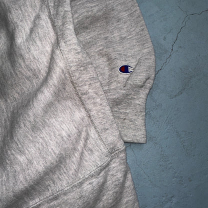 VTG 80s Champion Reverse Weave Crewneck Sweatshirt Gray USA XL Lion Sun Motif