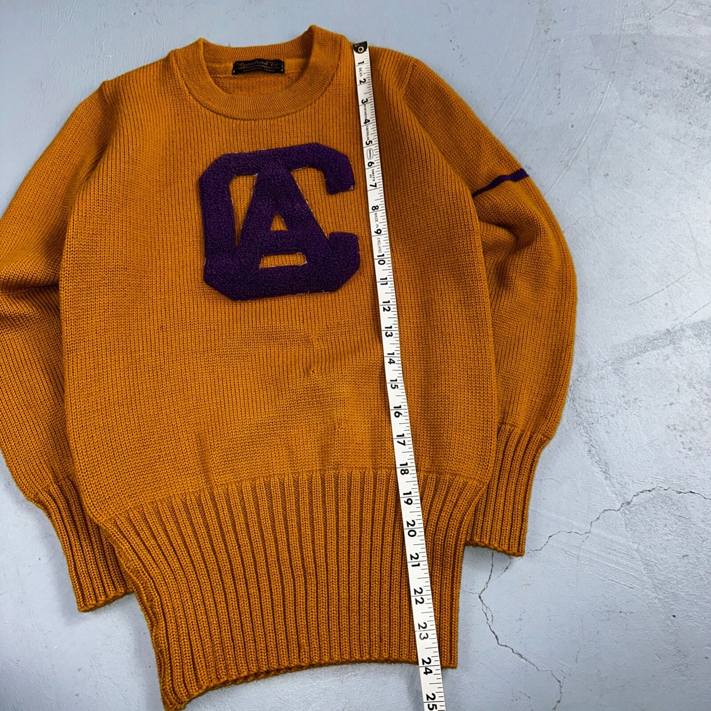 California VTG 1920s Letterman Sweater Varsity Letter University Wool Antique 20