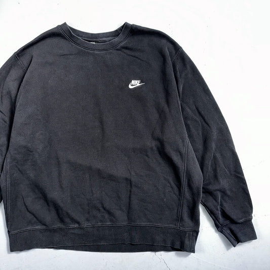 Nike Men's Black Crewneck Fleece Sweatshirt Size 2XL Pullover Long Sleeve