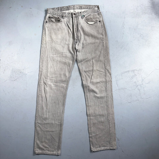 Levis 501 Vintage 90s USA XX Straight Leg Jeans 35x36 Gray Light Wash Act 34x34
