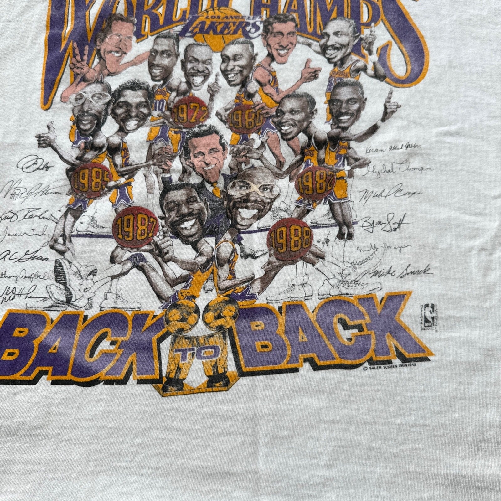 World Champs LA Lakers 80s FOTL Tank Vintage T Shirt 1988 1987 Kobe NBA Gym