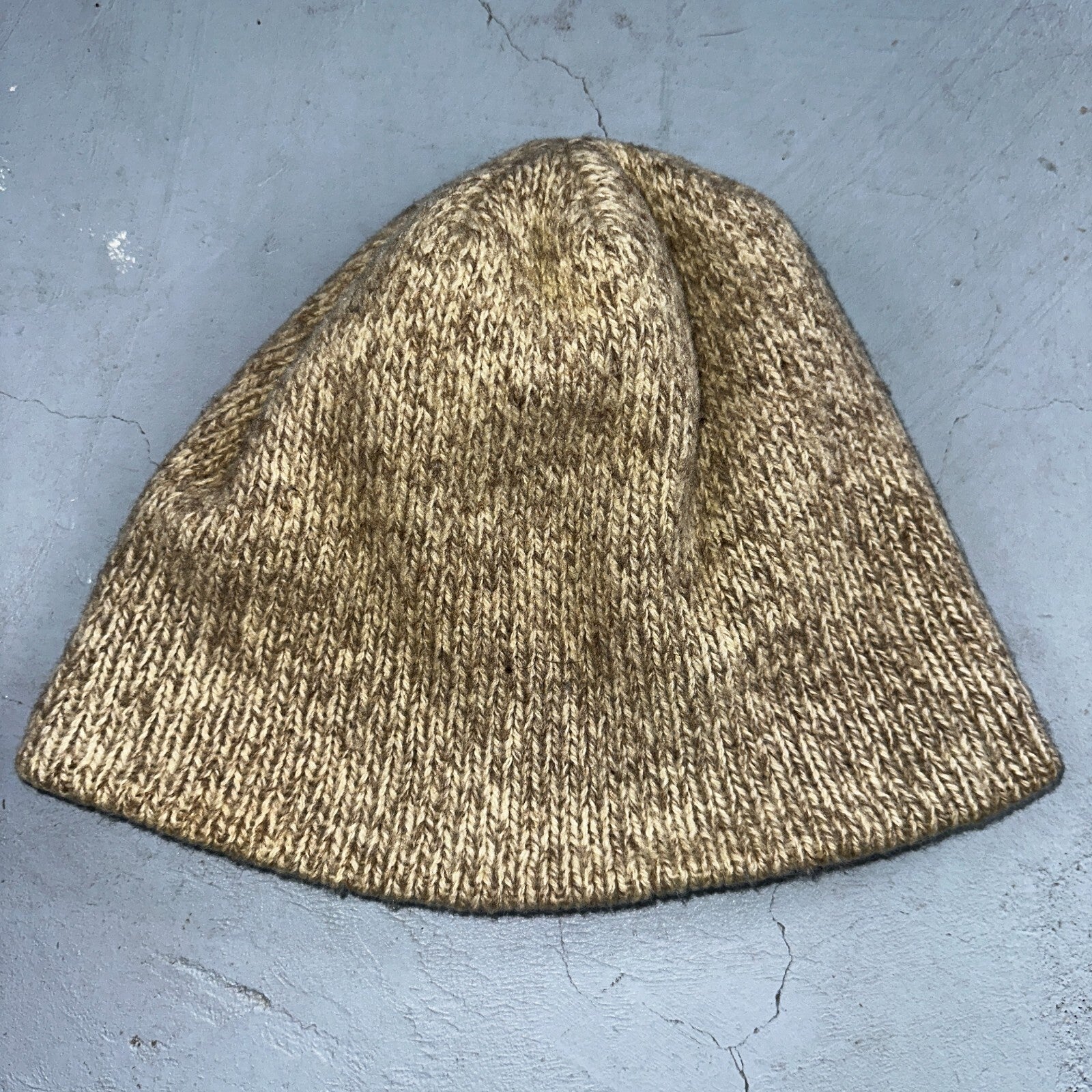 Vintage PENDELTON 100% Virgin Wool Oatmeal Beige Knit Hat Beanie USA Unisex
