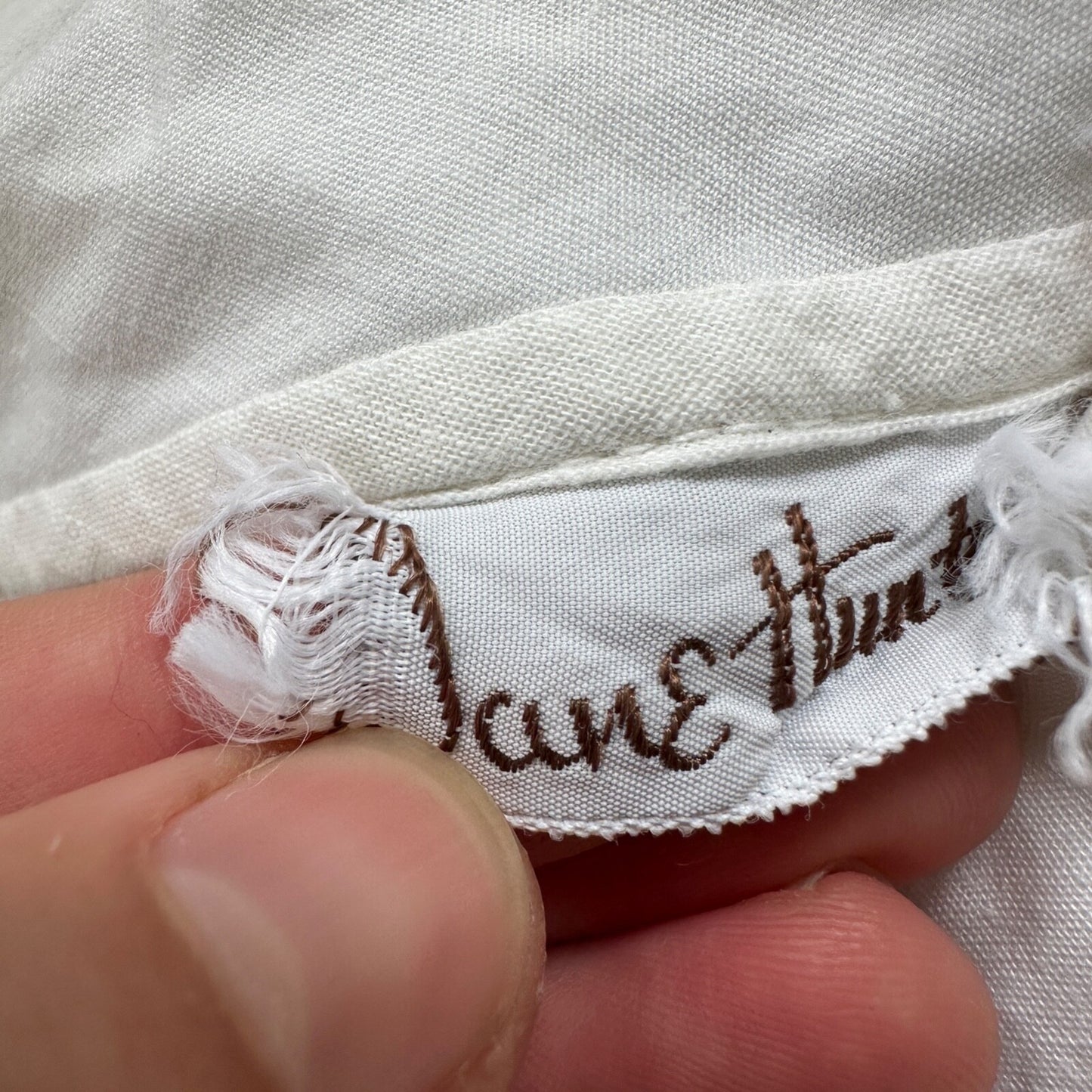 VTG 70s women's White Plaid Flannel Shirt Grunge Punk 40 Checkered jane hunt