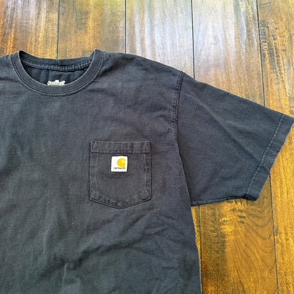 Carhartt Pocket Y2K VTG T Shirt K87 NaVy Navy Blue Basic Travis Scott Simple